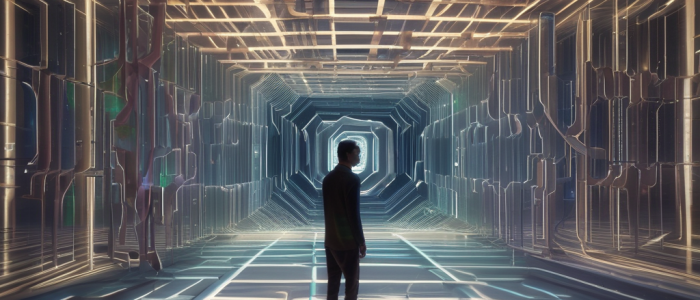 Entendiendo la realidad Un ser humano cuestionándose la realidad externa objetiva y la interna subjetiva.