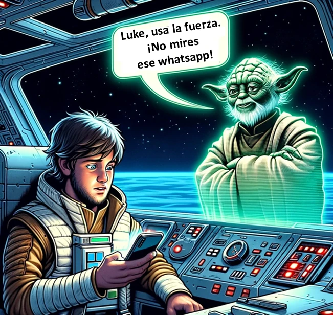 Luke, usa la Fuerza. ¡No mires ese WhatsApp que te acaba de llegar!